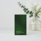 Plain Green Black Trendy Consultant Visitekaartje (Staand voorkant)