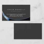 Plain Grey Black Blue Spiral Pattern Visitekaartje (Voorkant / Achterkant)