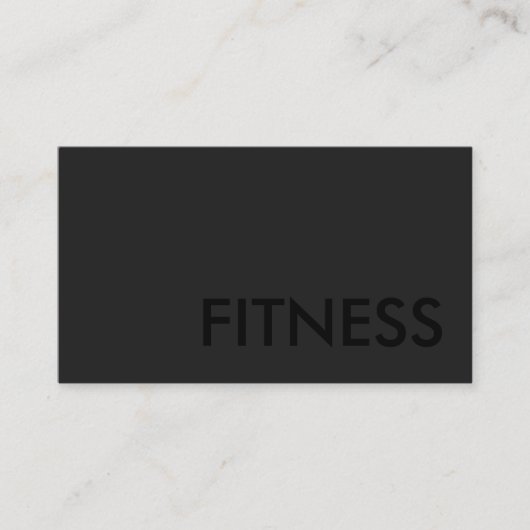 Plain Grey Fitness Modern Black Out Visitekaartje (Voorkant)