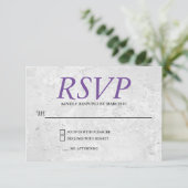 Plain Grey Wall Wedding RSVP Response Modern (Staand voorkant)