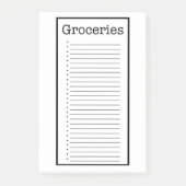 Plain Grocery List Post it Notes (Voorkant)