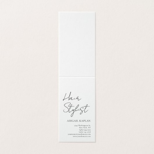 Plain Hair Stylist Modern Minimalist Elegant Visitekaartje (Buitenkant ongevouwen)