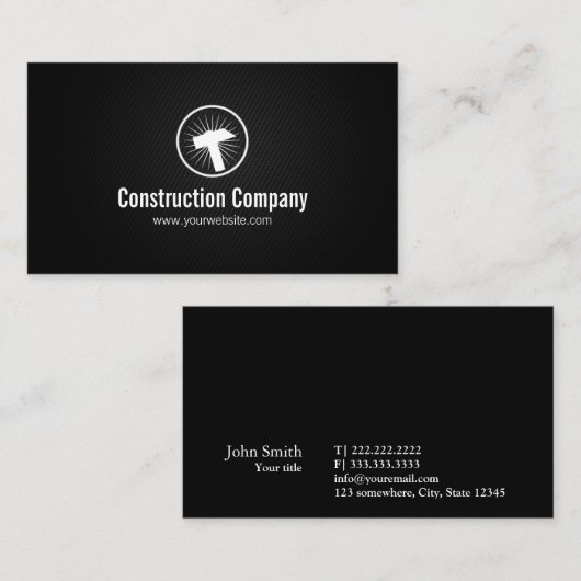 Plain Hammer Icon Carpenter Repair Handyman Visitekaartje (Voorkant / Achterkant)