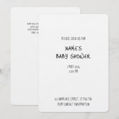 Plain Invitation Template - Baby Shower 1 - Simple Kaart (Voorkant / Achterkant)