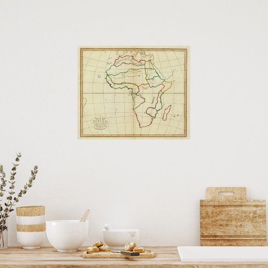 Plain-kaart Afrika Poster (Keuken)
