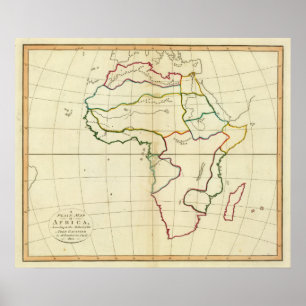 Plain-kaart Afrika Poster