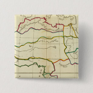 Plain-kaart Afrika Vierkante Button 5,1 Cm