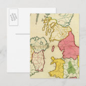 Plain-kaart Britse eilanden Briefkaart (Voorkant / Achterkant)