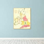 Plain-kaart Britse eilanden Canvas Afdruk (Insitu (Houten vloer))