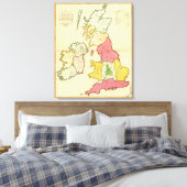 Plain-kaart Britse eilanden Canvas Afdruk (Insitu (Slaapkamer))