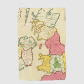Plain-kaart Britse eilanden Golfhanddoek (Voorkant)