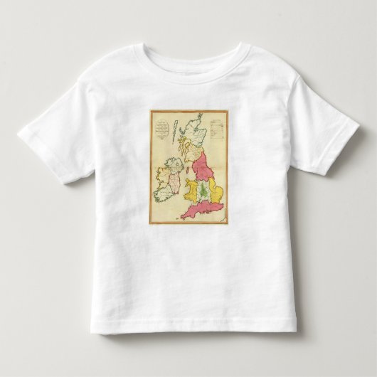 Plain-kaart Britse eilanden Kinder Shirts (Voorkant)