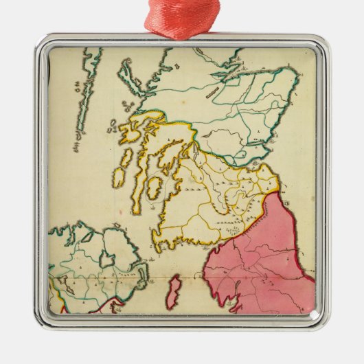Plain-kaart Britse eilanden Metalen Ornament (Voorkant)