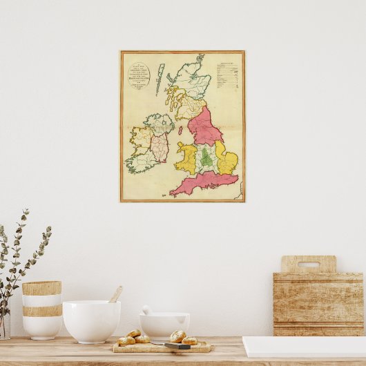 Plain-kaart Britse eilanden Poster (Keuken)