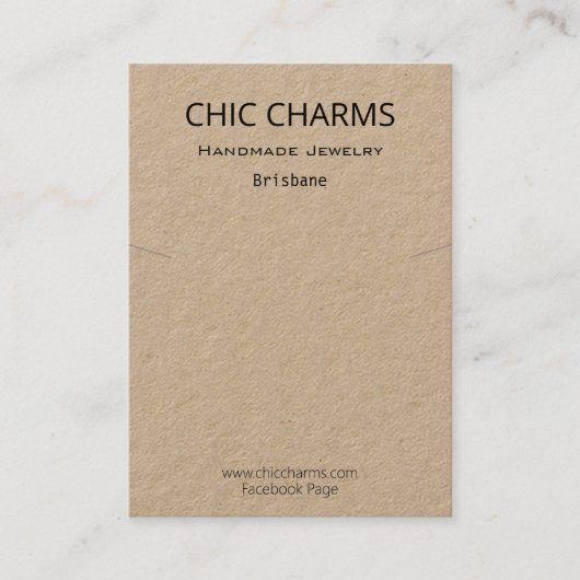 Plain Kraft Ketting Charm Hanger Holder Display Visitekaartje (Voorkant)