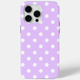 Plain lavendel met mooie witte stippen iPhone 15 pro max hoesje