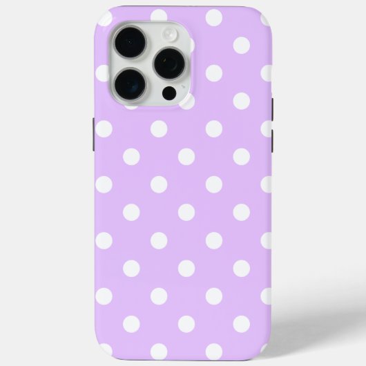 Plain lavendel met mooie witte stippen Case-Mate iPhone case (Achterkant)