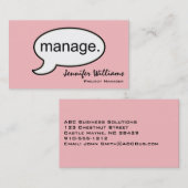 Plain Manager Management Modern Visitekaartje (Voorkant / Achterkant)