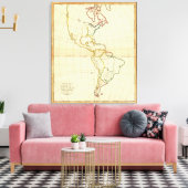 Plain map America Canvas Afdruk (Insitu (Woonkamer))