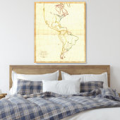 Plain map America Canvas Afdruk (Insitu (Slaapkamer))