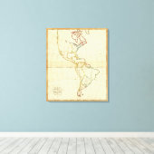Plain map America Canvas Afdruk (Insitu (Houten vloer))