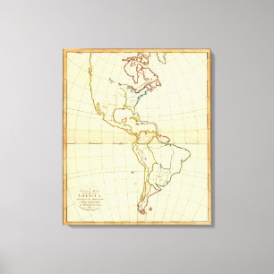 Plain map America Canvas Afdruk