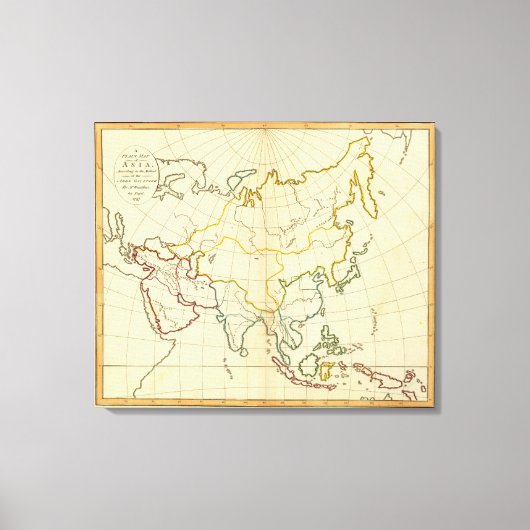 Plain map Asia Canvas Afdruk (Voorkant)