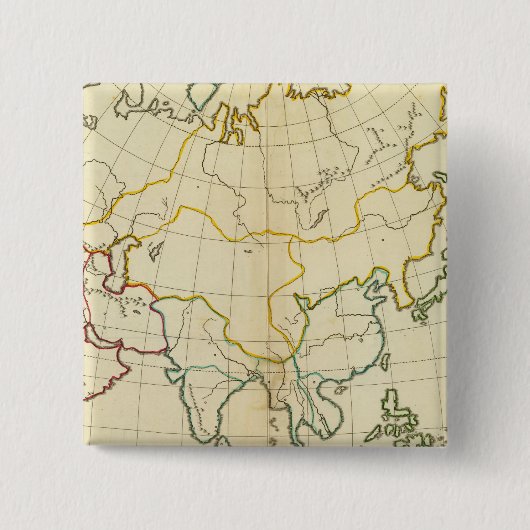 Plain map Asia Vierkante Button 5,1 Cm (Voorkant)