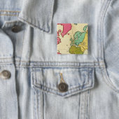 Plain map World Vierkante Button 5,1 Cm (In situ)