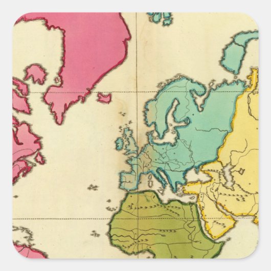 Plain map World Vierkante Sticker (Voorkant)