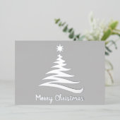 Plain Merry kerstboom Folie Silhouette Folie Feestdagenkaart (Staand Voorkant)