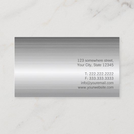 Plain Metal Plastic Surgeon Visitekaartje (Achterkant)