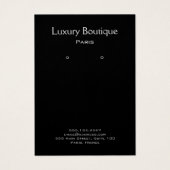 Plain Minimal Black Jewelry Earring Display Visitekaartje (Voorkant)