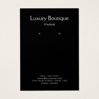 Plain Minimal Black Jewelry Earring Display Visitekaartje