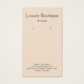 Plain Minimal Cream Jewelry Earring Display Visitekaartje (Voorkant)