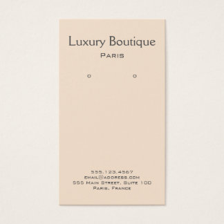 Plain Minimal Cream Jewelry Earring Display Visitekaartje