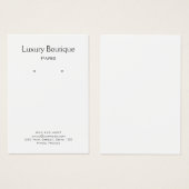 Plain Minimal white Jewelry Earring Display Visitekaartje (Voorkant /achterkant)