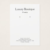 Plain Minimal white Jewelry Earring Display Visitekaartje (Voorkant)