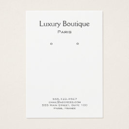 Plain Minimal white Jewelry Earring Display Visitekaartje