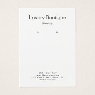 Plain Minimal white Jewelry Earring Display Visitekaartje