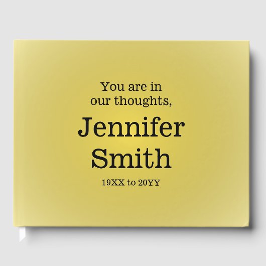 Plain, Minimale begrafenis/Memorial Guestbook Gastenboek (Voorkant)