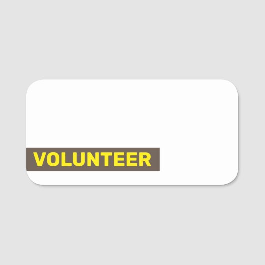 Plain, Minimale naam "VOLUNTEER" Naamplaatje (Voorkant)