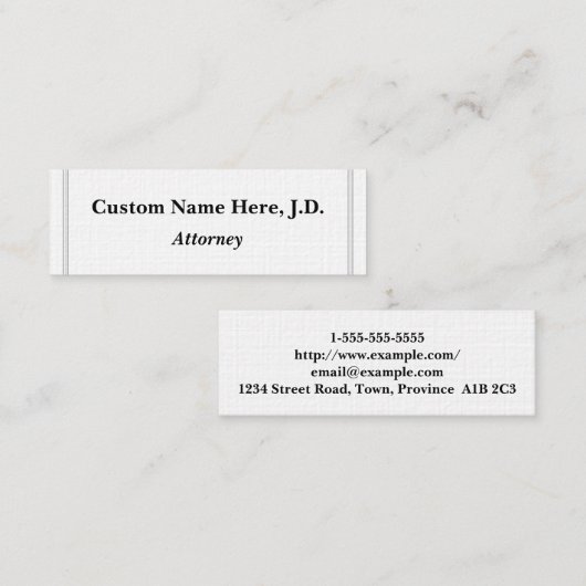 Plain & Minimalist Attorney Visitekaartje (Voorkant / Achterkant)