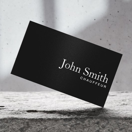 Plain Minimalist Black Chauffeur Professional Visitekaartje