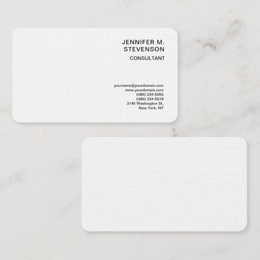 Plain Minimalist Eenvoudig Wit Schoon Eenvoudig Li Visitekaartje (Voorkant / Achterkant)