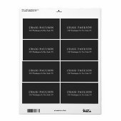 Plain Minimalist Elegant Klassiek Donkergrijs Etiket (Full Sheet)