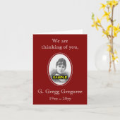 Plain, Minimalist Memories Kaart + Aangepaste foto (Gele Bloem)