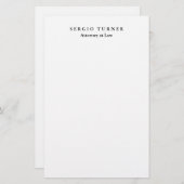 Plain Minimalist Professional Attorney bij de wet Briefpapier (Voorkant / Achterkant)