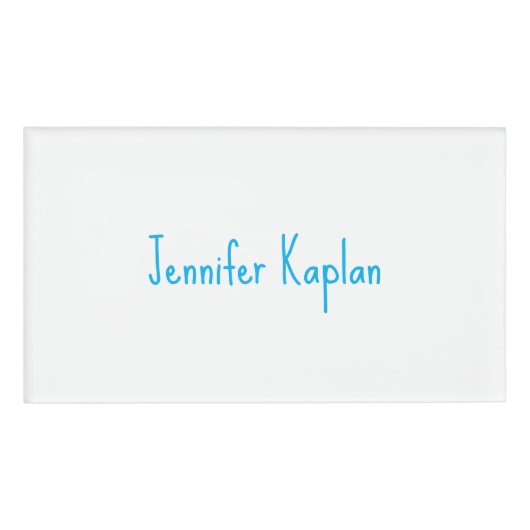 Plain Minimalist Professional Casual Handwriting Naambadge (Voorkant)