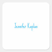 Plain Minimalist Professional Casual Handwriting Vierkante Sticker (Voorkant)